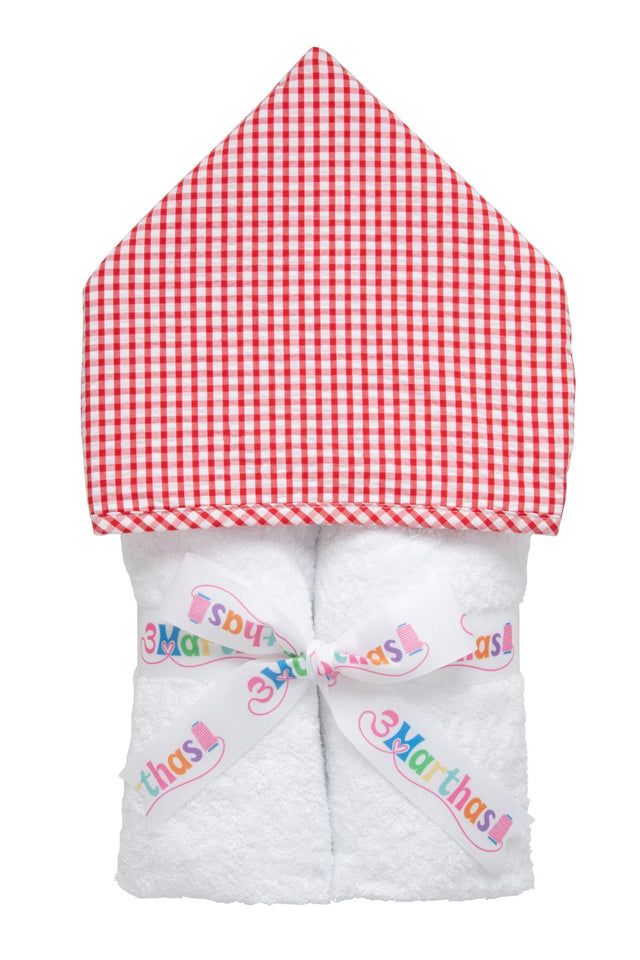 3 Marthas Red Seersucker Hooded Towel