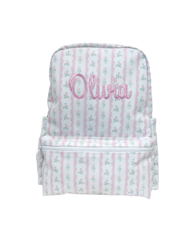 Backpack - Pink Ribbons Floral