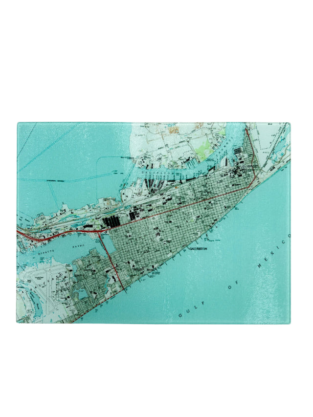 Galveston Map Cutting Board