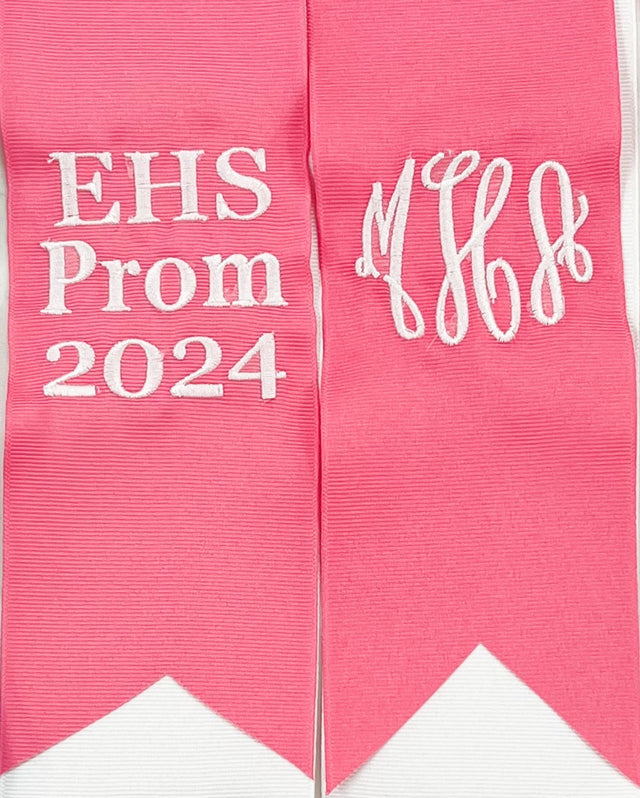 monogram nosegay for prom