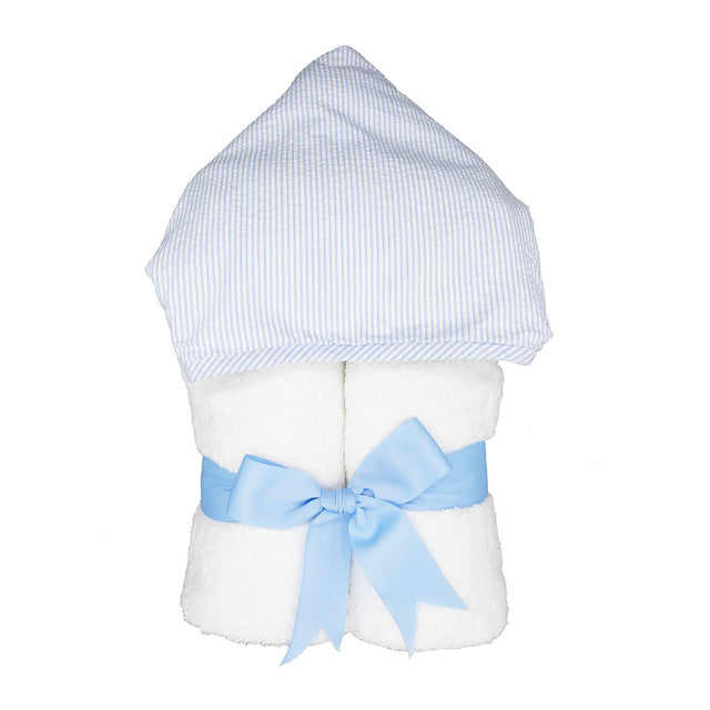 3 Marthas Blue Seersucker Hooded Towel