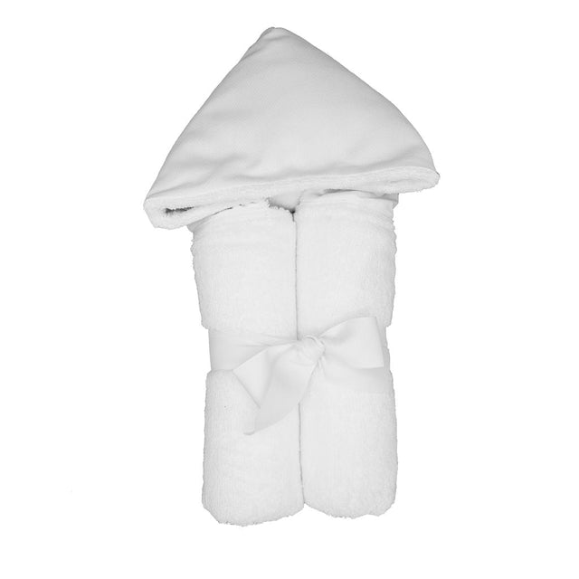 White Waffle Monogram Hooded Towel