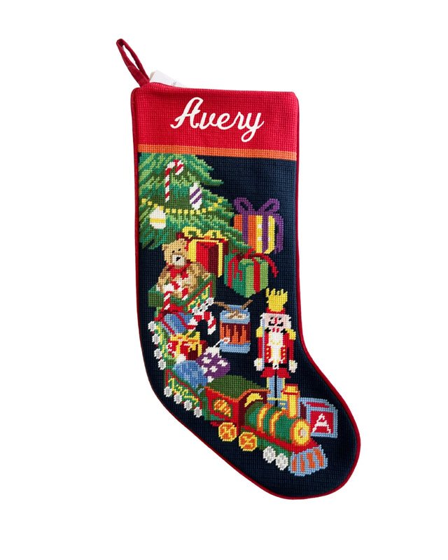 Christmas Toys Needlepoint Stocking