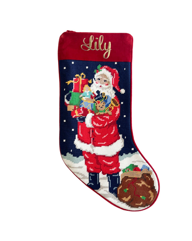 Santa Needlepoint Stocking