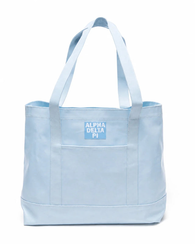 Coated Canvas Tote with Sorority Patch