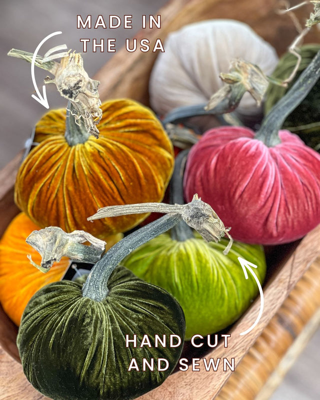 4" Rust Silk Velvet Pumpkin