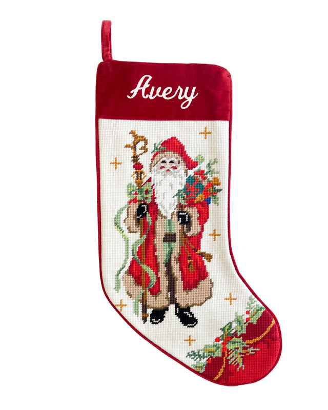Santa Needlepoint Stocking