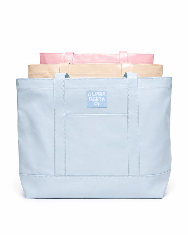 Coated Canvas Tote with Sorority Patch