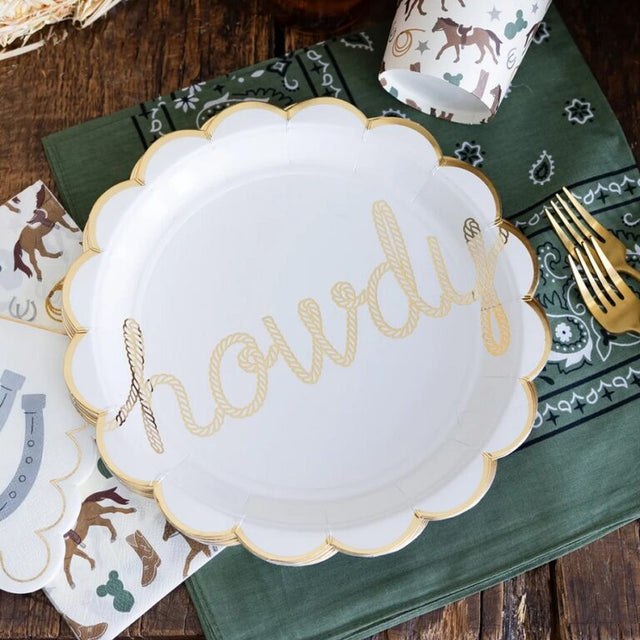 Howdy Paper Salad Plates