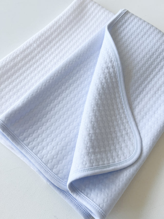 Blue Receiving Matelassé Blanket