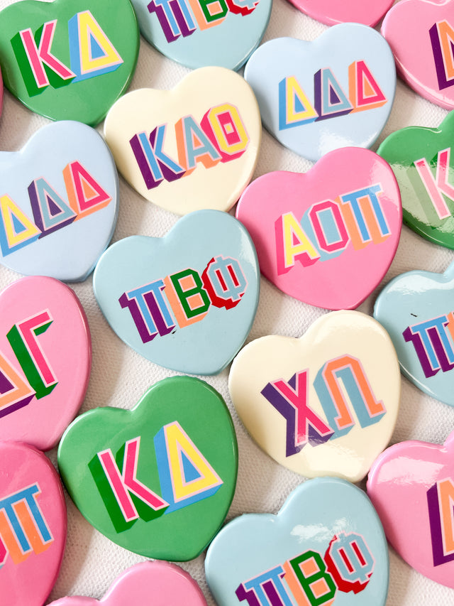 Sorority Heart Buttons