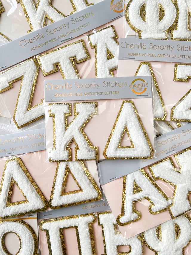 Sorority Chenille Letter Stickers