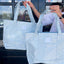 Coated Canvas Tote with Sorority Patch