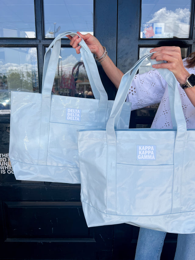 Coated Canvas Tote with Sorority Patch