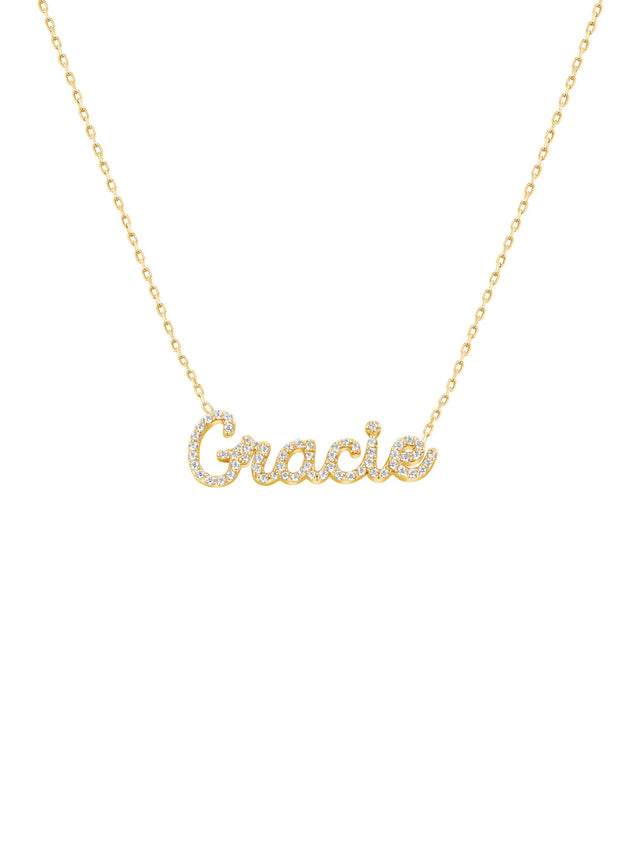 Kids CZ Name Necklace