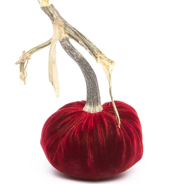 10" Pomegranate Silk Velvet Pumpkin