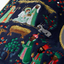 Navy Embroidered Stocking