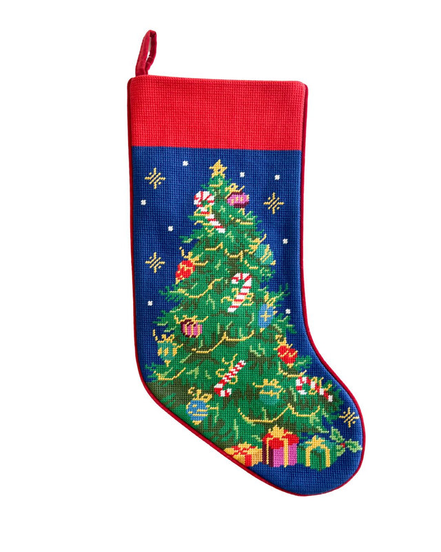 Christmas Tree Needlepoint Stocking