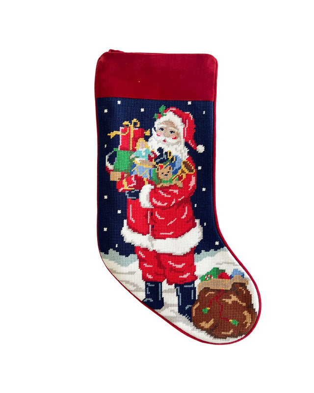 Santa Needlepoint Stocking