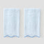 Weezie French Blue on Light Blue Scallop Hand Towels (pair)