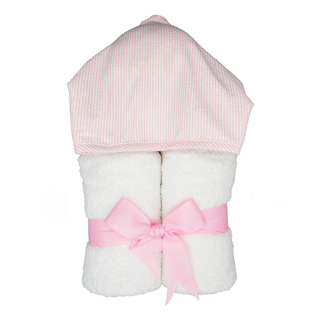 3 Marthas Pink Seersucker Hooded Towel