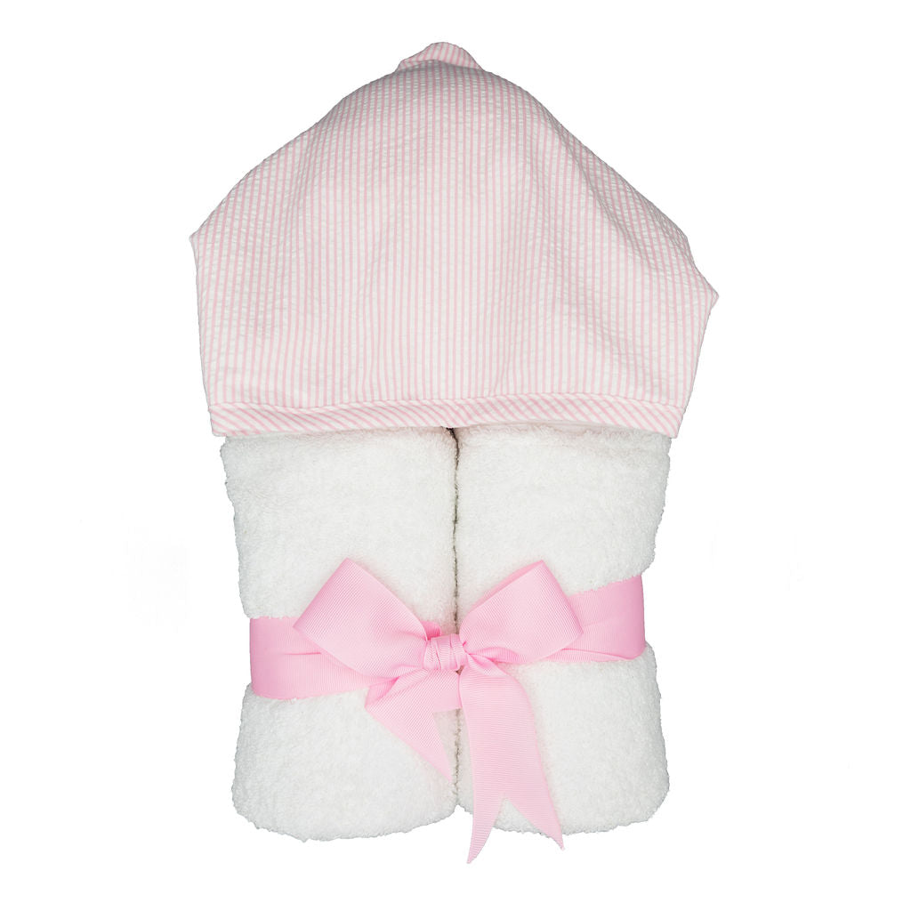 3 Marthas Pink Seersucker Hooded Towel – The Monogram Shop